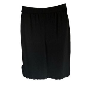 Toula Black Wool Blend Knit Straight Ruffled Skirt Sz6